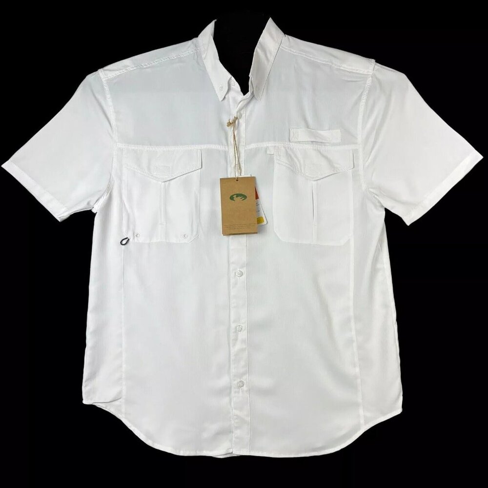 Stillwater Supply Co. Men's‎ Ripstop Woven Shirt UPF 40+ Size M -XL Solid White